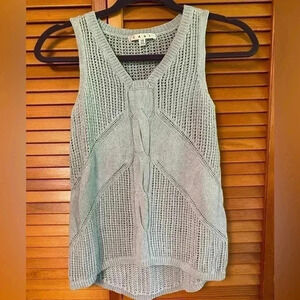 Cabi Sleeveless Pullover Sweater Vest, Light Blue in Size XS Silk & Linen Blend